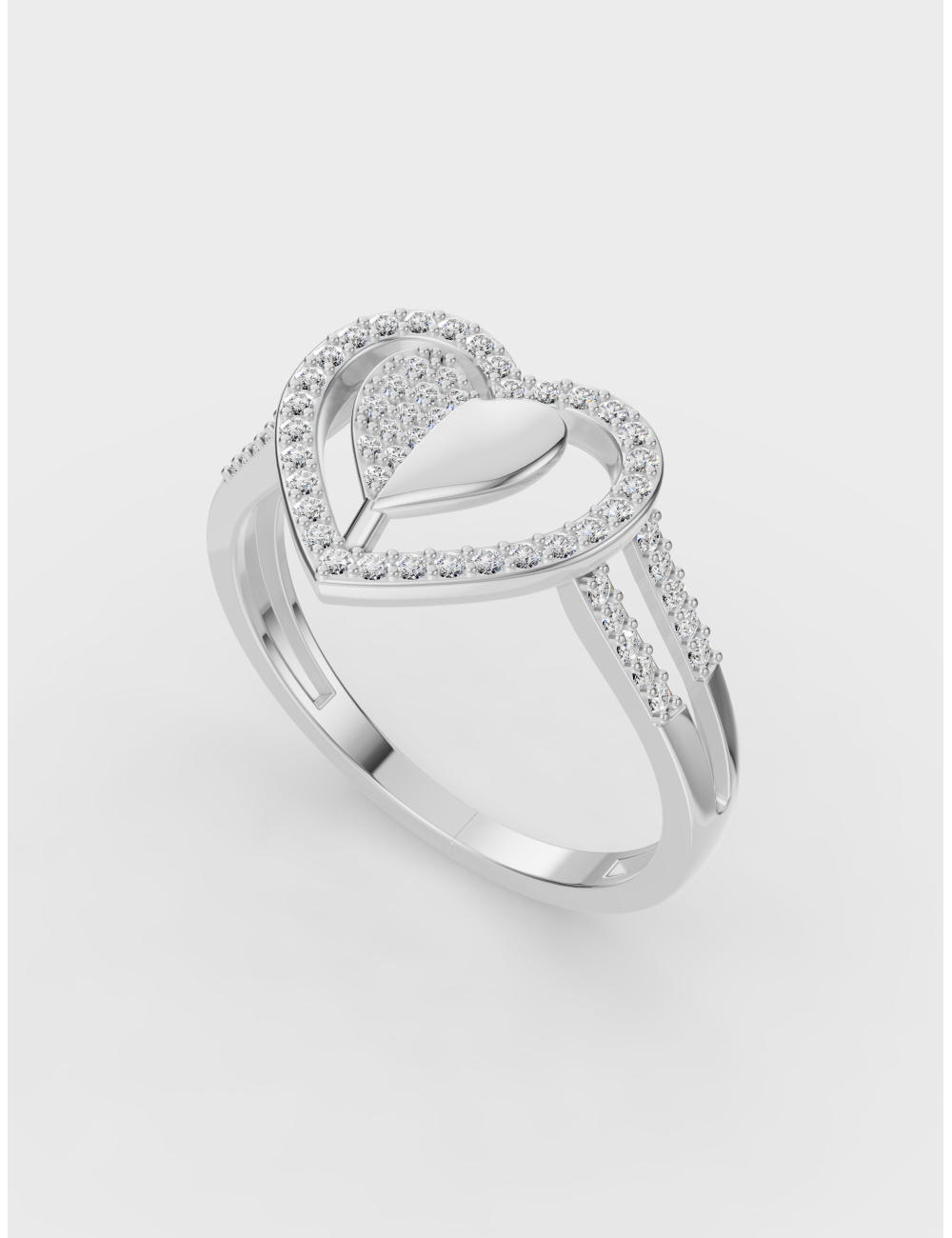 Sparkled Heartstrings Diamond Ring 31 cent FG-VVS, , large, image 1