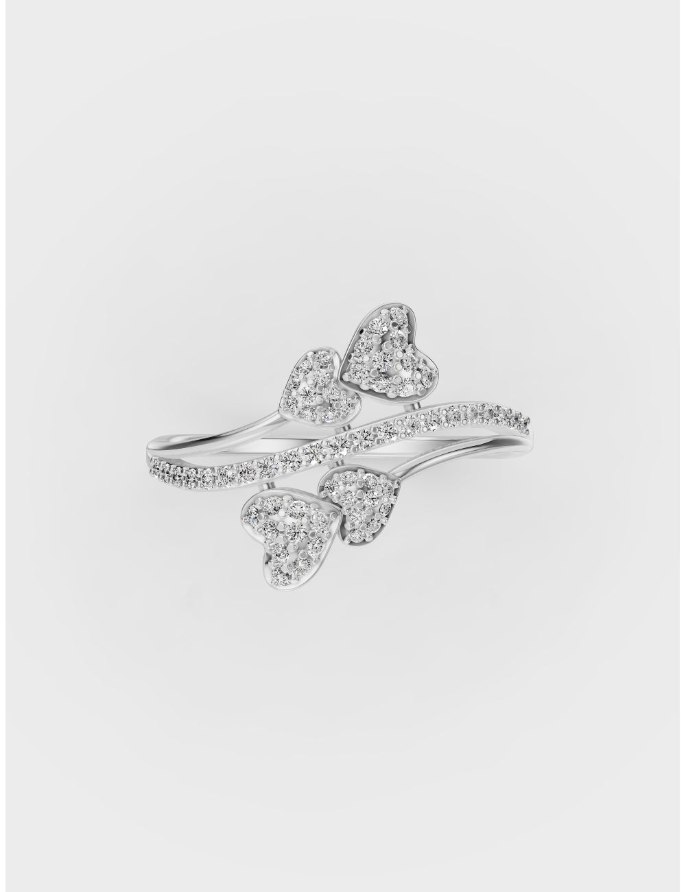 Heart Clusters Diamond Ring 32 cent FG-VVS, , large, image 2