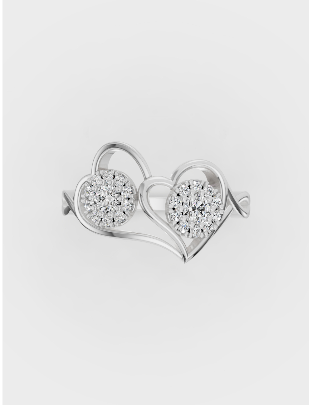 Intertwined Hearts Diamond Ring 29 cent FG-VVS, , large, image 2